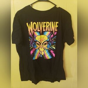 Wolverine black t shirt size L marvel funko pop